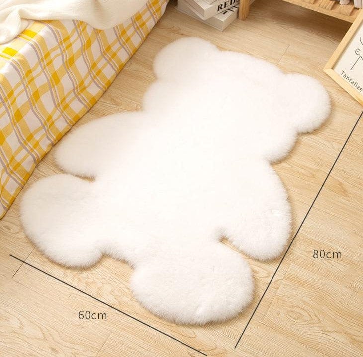 Teddy Bear Rug (White) Dimensions