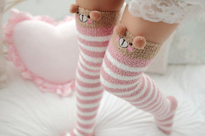 Teddy Legs - Thigh High Socks (Cuddle Pink)