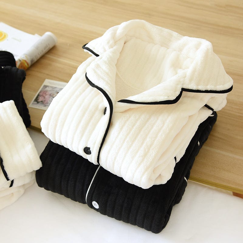 Fleece Pyjamas - Royal - Unisex White and Black
